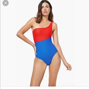 Onia Sienna one piece swimsuit ribbed colorblock